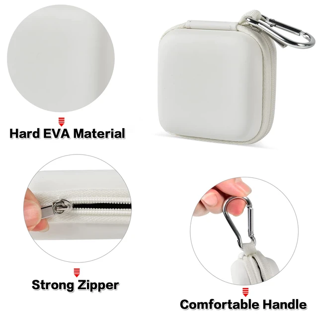 Alt view image 3 of 7 - Hard Case for Square Reader for Contactless and Chip (2nd Gen) | Hard EVA Protects from Drops and Pressure; Mesh Pocket Organizes USB Cable, Carabiner Clips to Work Bags, White, Case Only