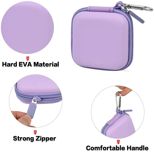 Alt view image 3 of 7 - Hard Case for Square Reader for Contactless and Chip (2nd Gen) | Hard EVA Protects from Drops and Pressure; Mesh Pocket Organizes USB Cable, Carabiner Clips to Work Bags, Purple, Case Only