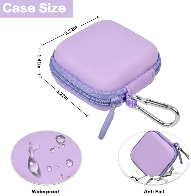 Alt view image 5 of 7 - Hard Case for Square Reader for Contactless and Chip (2nd Gen) | Hard EVA Protects from Drops and Pressure; Mesh Pocket Organizes USB Cable, Carabiner Clips to Work Bags, Purple, Case Only