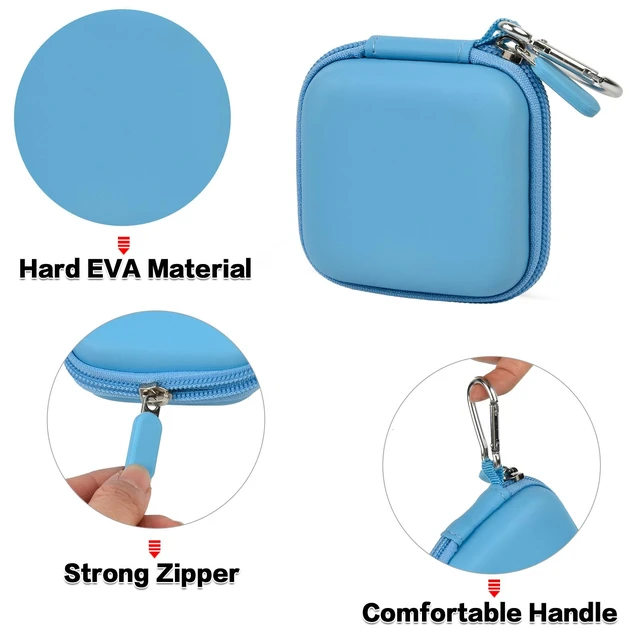 Alt view image 3 of 7 - Hard Case for Square Reader for Contactless and Chip (2nd Gen) | Hard EVA Protects from Drops and Pressure; Mesh Pocket Organizes USB Cable, Carabiner Clips to Work Bags, Blue, Case Only