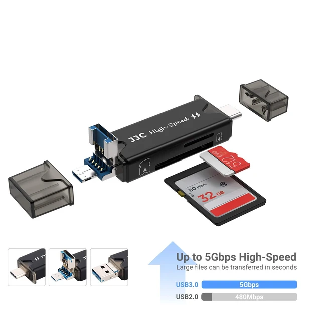 Alt view image 2 of 7 - 24 Slots Memory Card Case Holder for 16 Micro SD Cards, 8 SD Cards, Includes a 3 in 1 Type C USB 3.0 Micro USB 2.0 Memory Card Reader, Water-Resistant Anti-Shock