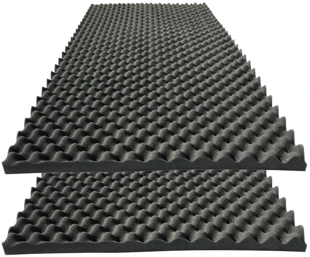Main image of 2 PCS Acoustic Panels,48''X24''X2'' Egg Crate Foam Soundproof Foam Wall Panels,High Density Fireproof Noise Cancelling Foam Studio Foam Panel,Noise (Black)