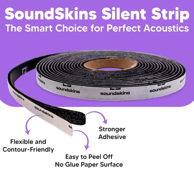 Alt view image 2 of 7 - Silent Insulation Strip Sound Deadening Closed Cell Acoustic Foam Tape SSK-Strip Rubber Closed Cell Foam, 1 Roll (3/8" Wide)