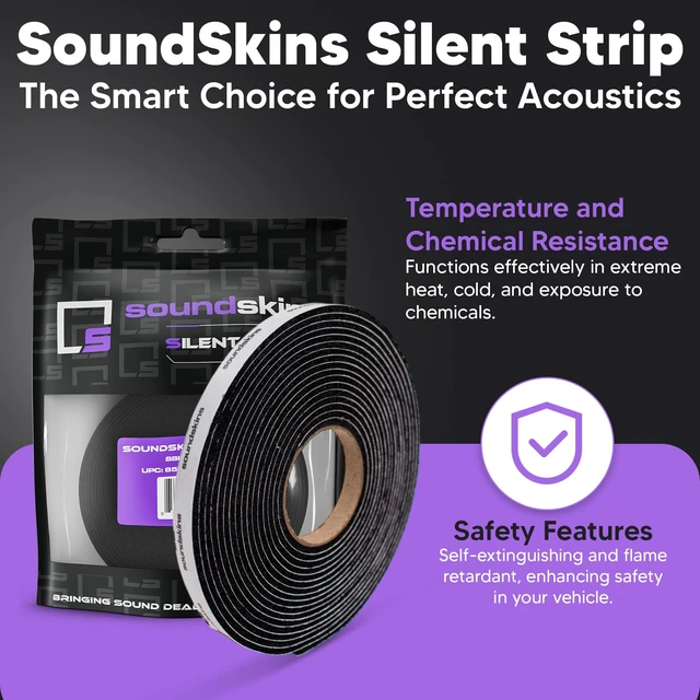 Alt view image 6 of 7 - Silent Insulation Strip Sound Deadening Closed Cell Acoustic Foam Tape SSK-Strip Rubber Closed Cell Foam, 1 Roll (3/8" Wide)