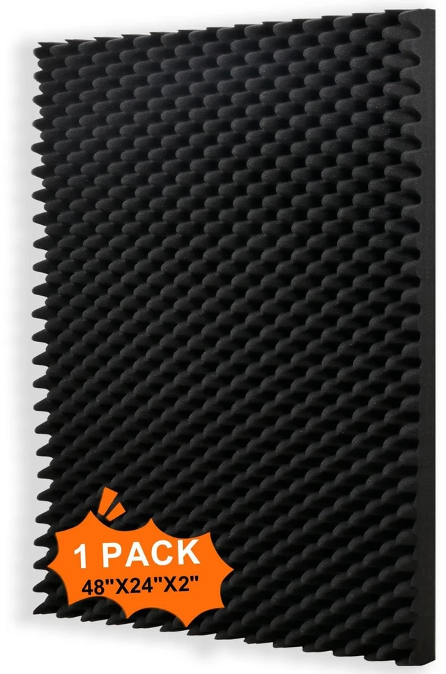 Main image of 1 pack, 48x24x2 inches acoustic foam panels Egg Crate Foam Padding sound