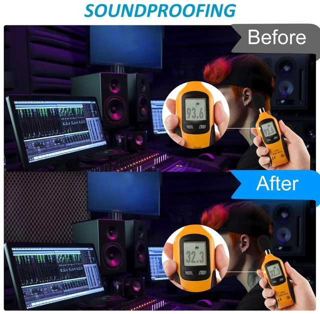 Alt view image 4 of 7 - 1 pack, 48x24x2 inches acoustic foam panels Egg Crate Foam Padding sound