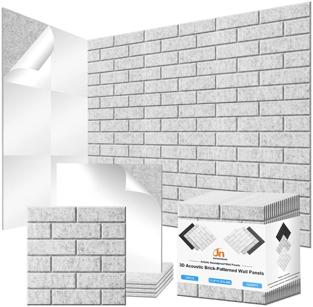 Main image of 12 Pack Acoustic Panels,Sound Proof Foam Panels for Walls,High Density Self-Adhesive Noise Reduction Panels,Flame Retardant, Flame Retardant & Echo-Absorbing Ideal for Home DIY, 12" X 12" X 0.4" Grey