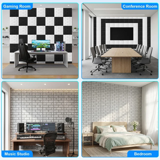 Alt view image 7 of 7 - 12 Pack Acoustic Panels,Sound Proof Foam Panels for Walls,High Density Self-Adhesive Noise Reduction Panels,Flame Retardant, Flame Retardant & Echo-Absorbing Ideal for Home DIY, 12" X 12" X 0.4" Grey