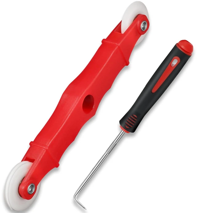 Main image of 2 Pcs Screen Repair Tool, Including Upgrade Rolling Tool and Spline Hook, Easy to Use, Ergonomic Roller Equipped with Bearings for Patio, Porch, RV, Garden Screen and More