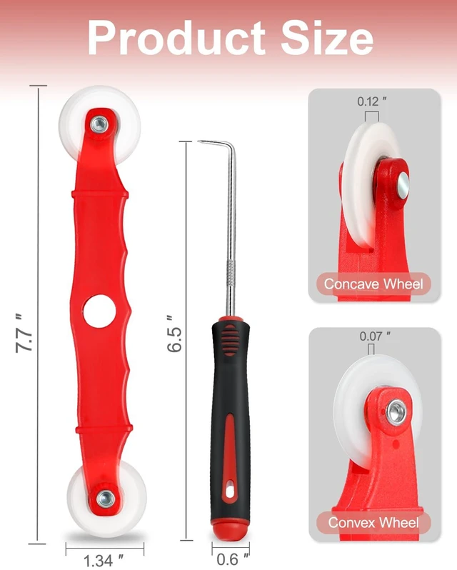 Alt view image 4 of 7 - 2 Pcs Screen Repair Tool, Including Upgrade Rolling Tool and Spline Hook, Easy to Use, Ergonomic Roller Equipped with Bearings for Patio, Porch, RV, Garden Screen and More