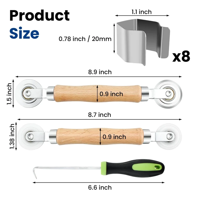 Alt view image 2 of 7 - 4 in 1 Screen Repair Kit, Screen Roller Tool Kit | Included Metal/Nylon Screen Roller Tool, Spline Removal Hook & Screen Clips, Screen Repair Tool to Install Door Window Mesh