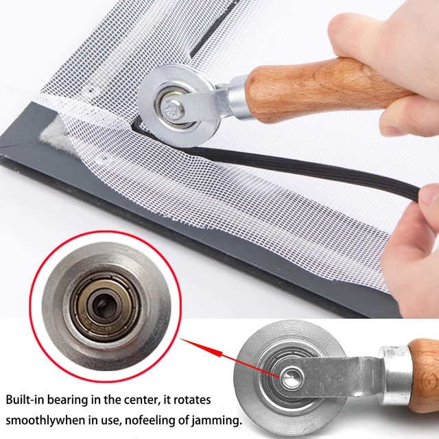 Alt view image 3 of 7 - 3Pcs Screen Rolling Tool Kit for Installing Door Mesh Screen Window | Screen Spline Roller Tool with Wooden Handle and Steel Bearing Wheels, Durable and Easy to Use