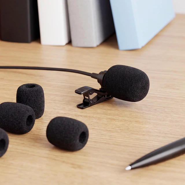Alt view image 7 of 7 - 30 Pack Foam Microphone Windscreen, Black Mic Covers | Lapel Headset Microphone Sponge Mini Foam Cover Shield Protection for Variety of Headset (Black)