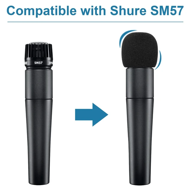 Alt view image 2 of 7 - Windscreen for SM57, 6Pack Microphone Pop Filter Compatible with Shure SM57, Mic Foam Replacement Cover for Shure SM57, for Noise Reduction By ChromLives, Black