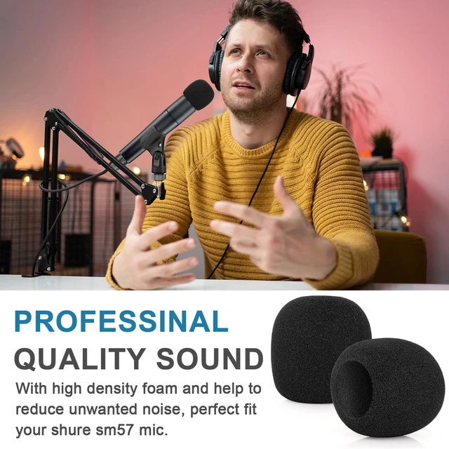 Alt view image 7 of 7 - Windscreen for SM57, 6Pack Microphone Pop Filter Compatible with Shure SM57, Mic Foam Replacement Cover for Shure SM57, for Noise Reduction By ChromLives, Black