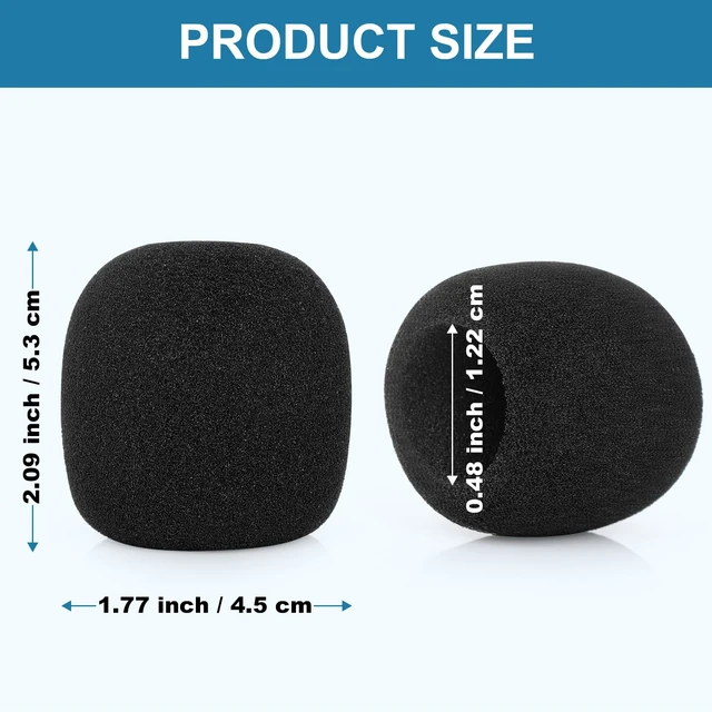 Alt view image 6 of 7 - Windscreen for SM57, 6Pack Microphone Pop Filter Compatible with Shure SM57, Mic Foam Replacement Cover for Shure SM57, for Noise Reduction By ChromLives, Black
