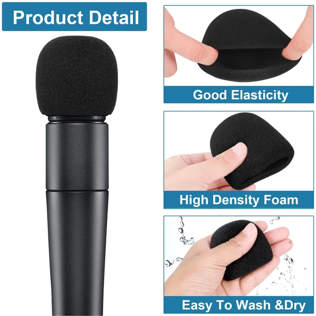 Alt view image 5 of 7 - Windscreen for SM57, 6Pack Microphone Pop Filter Compatible with Shure SM57, Mic Foam Replacement Cover for Shure SM57, for Noise Reduction By ChromLives, Black