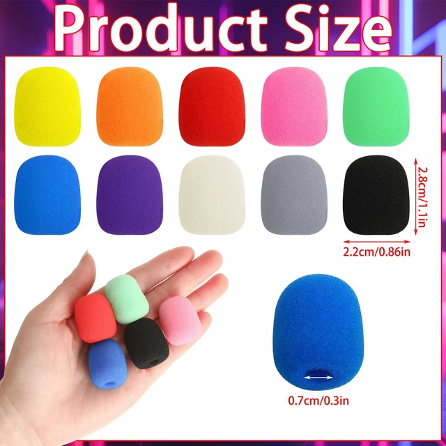 Alt view image 2 of 7 - 20 Pack Mini Headset Mic Foam Covers,Small Microphone Windscreens Headset for Noise Reducing Foam Protection Studio Recording Accessories Lapel and Lavalier Microphones