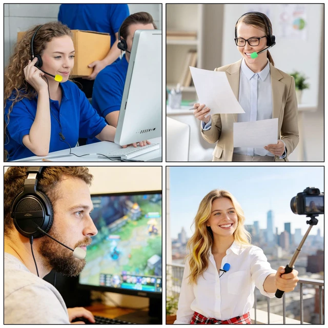 Alt view image 7 of 7 - 20 Pack Mini Headset Mic Foam Covers,Small Microphone Windscreens Headset for Noise Reducing Foam Protection Studio Recording Accessories Lapel and Lavalier Microphones