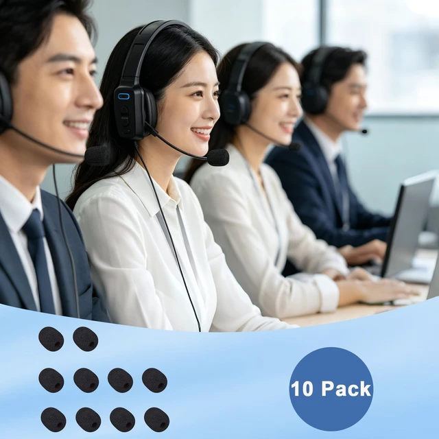 Alt view image 6 of 7 - Headset Mic Cover Replacement Microphone Windscreen for Headphones(10 Pack)