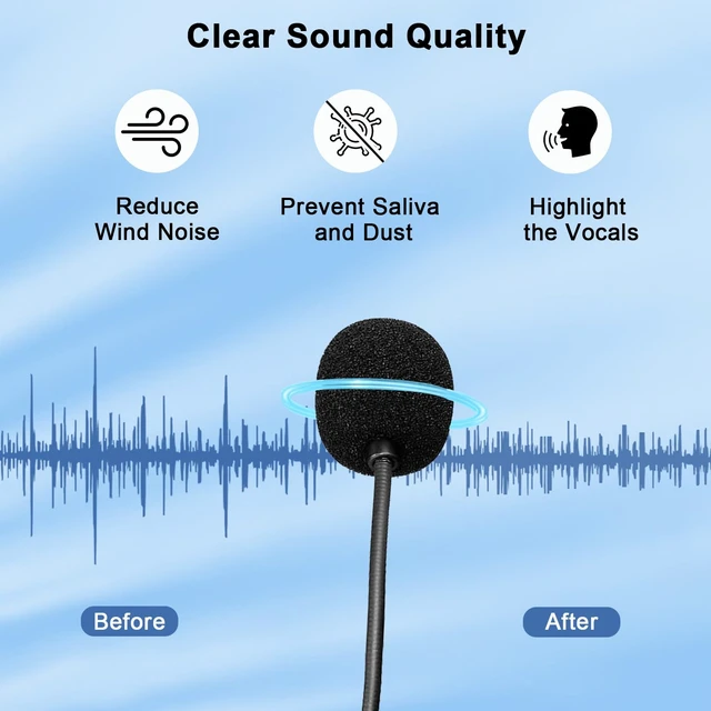 Alt view image 5 of 7 - Headset Mic Cover Replacement Microphone Windscreen for Headphones(10 Pack)