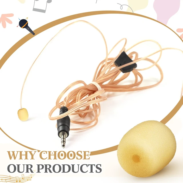 Alt view image 7 of 7 - 20 Pcs Mini Mic Foam Windscreen Covers, 2 x 15 mm, Skin Color | for Headset and Lapel Microphones, Reduces Wind Noise, Replacement Windscreens for Ear-hook Mics, Fits Small Holes