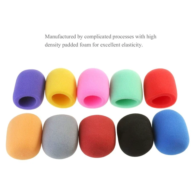 Alt view image 3 of 7 - 10 Pack Colors Handheld Stage Microphone Windscreen Foam Mic Cover Karaoke DJ