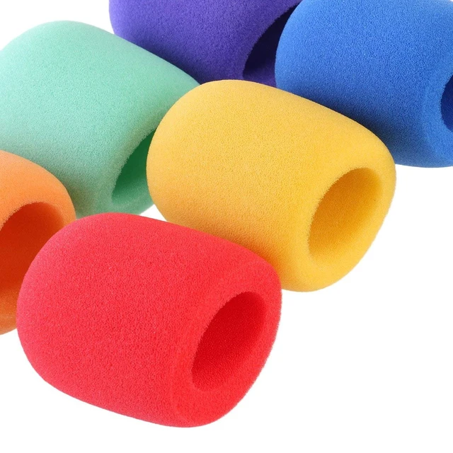 Alt view image 6 of 7 - 10 Pack Colors Handheld Stage Microphone Windscreen Foam Mic Cover Karaoke DJ