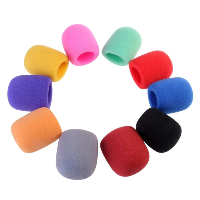 Alt view image 7 of 7 - 10 Pack Colors Handheld Stage Microphone Windscreen Foam Mic Cover Karaoke DJ