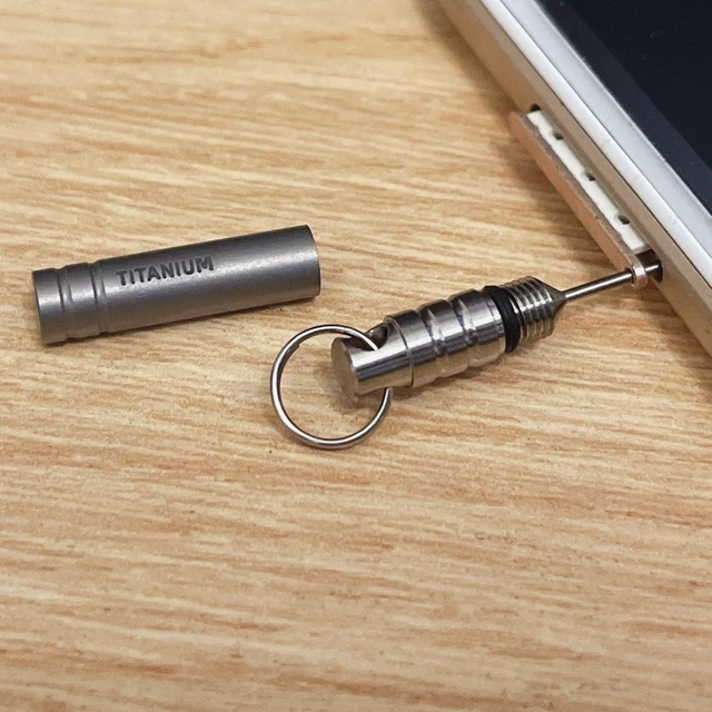 Alt view image 3 of 6 - Titanium SIM Card Tray Removal Tools, Eject Pins Tools, Ejector Pins Needle Remover, EDC Portable Key Pendant