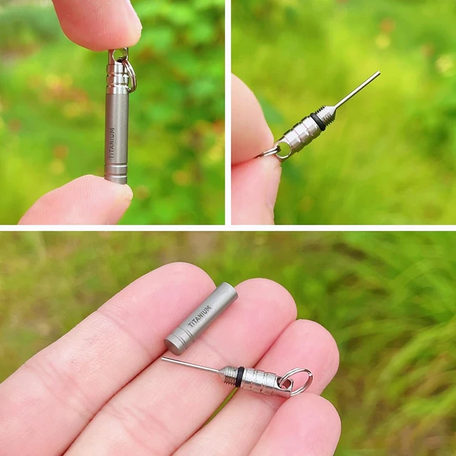 Alt view image 4 of 6 - Titanium SIM Card Tray Removal Tools, Eject Pins Tools, Ejector Pins Needle Remover, EDC Portable Key Pendant