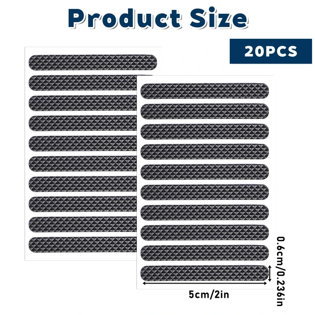 Alt view image 2 of 7 - 20 PCS Cell Phone Grip Tape, Black Non Slip Side Sticker Adhesive Grippy Bumper Frame Rubber Stickers for Phone Case Tablet Computer