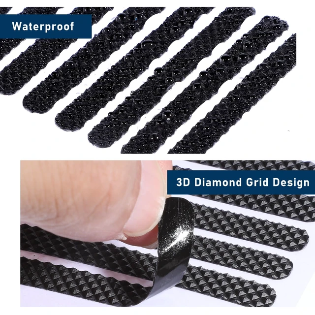 Alt view image 3 of 7 - 20 PCS Cell Phone Grip Tape, Black Non Slip Side Sticker Adhesive Grippy Bumper Frame Rubber Stickers for Phone Case Tablet Computer