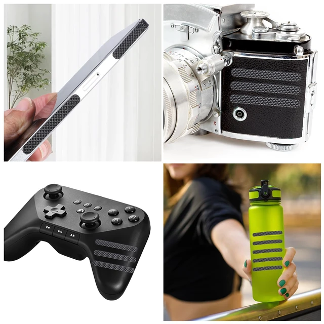 Alt view image 7 of 7 - 20 PCS Cell Phone Grip Tape, Black Non Slip Side Sticker Adhesive Grippy Bumper Frame Rubber Stickers for Phone Case Tablet Computer