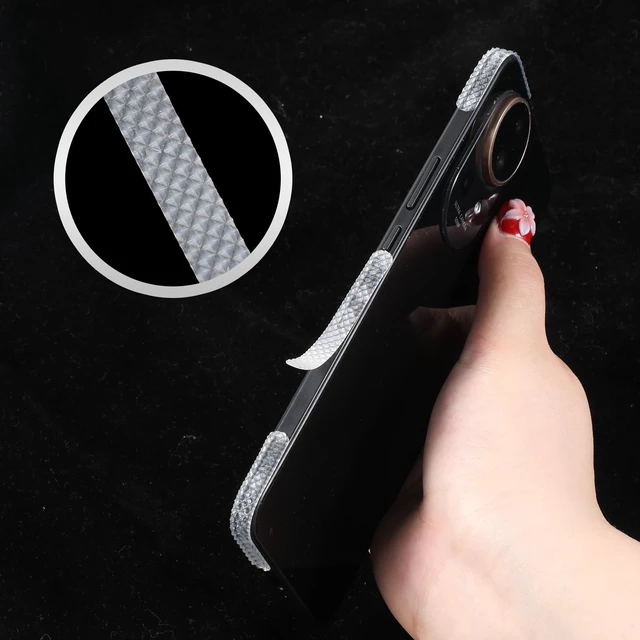 Alt view image 5 of 7 - 40 Pcs Phone Grip Tape, Non Slip Side Sticker | Adhesive Cell Phone Grip Tape, Bumper Frame Stickers for Phone Case Smartphone Tablet Frame