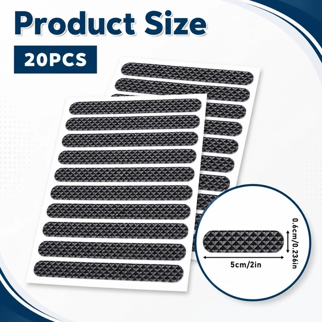 Alt view image 2 of 7 - 20 PCS Cell Phone Grip Tape, Grip Stickers Black Non Slip Side Sticker | Adhesive Grippy Bumper Frame Rubber Stickers for Phone Case Tablet Computer