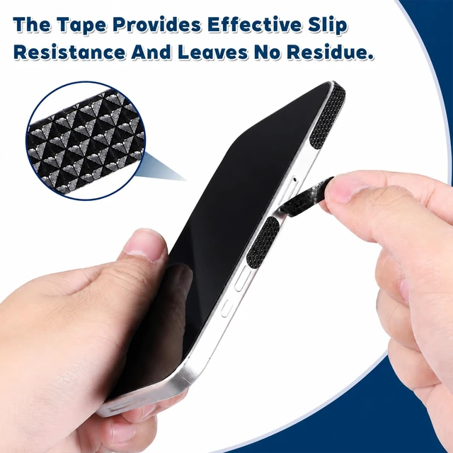 Alt view image 4 of 7 - 20 PCS Cell Phone Grip Tape, Grip Stickers Black Non Slip Side Sticker | Adhesive Grippy Bumper Frame Rubber Stickers for Phone Case Tablet Computer