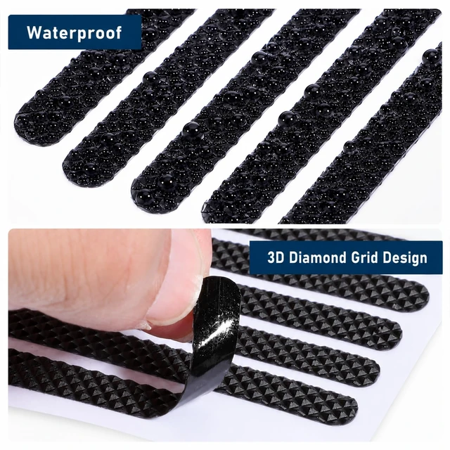 Alt view image 3 of 7 - 20 PCS Cell Phone Grip Tape, Grip Stickers Black Non Slip Side Sticker | Adhesive Grippy Bumper Frame Rubber Stickers for Phone Case Tablet Computer