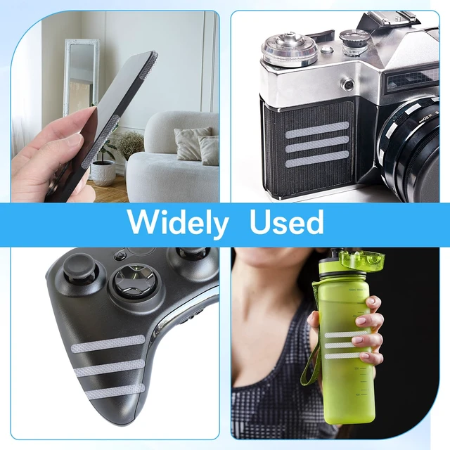 Alt view image 5 of 7 - 50 Pcs Phone Grip Tape, Rubber Non Slip Side Sticker, Phone Case Stickers | Adhesive Grippy Bumper Frame Stickers Waterproof Pre-Cut Strips Decal for Phone Case Tablet Smartphone Frame