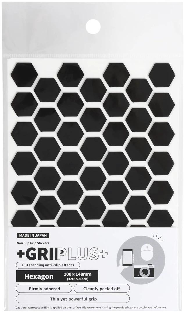 Main image of Non-Slip Grip Stickers, Hexagon Black, Reusable Adhesive Grip Pad | Anti-Slip Grip Tape for Phone Cases, Mouse Pads, Keyboards, Laptops, Tablets, Rulers and Office Accessories