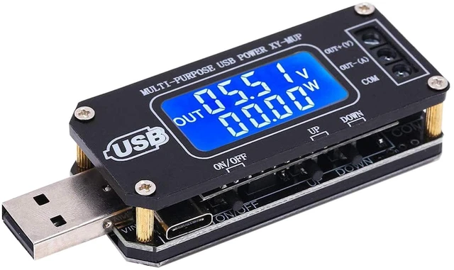Main image of DC-DC CNC USB Power Regulator, Digital Voltmeter | 3.5-12V to 1-24V adjustable, for technical experiments and multimeter-style voltage, current, capacity testing