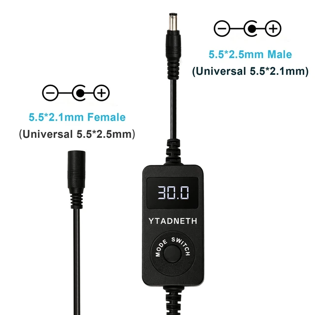 Alt view image 3 of 7 - DC Voltage Tester, 5-30V 0-5A Measurement Voltage Current, White LED Display, Battery Charger Monitor, 3 Modes Voltage Current Display Off