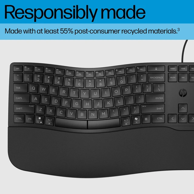 Alt view image 5 of 7 - 480 Comfort Wired Keyboard - Plug & Play Keyboard, Connect to PC or Laptop with USB-A Cable - Windows, MacOS, & ChromeOS Compatible - 3 Adjustable Angles & 23 Programmable Keys Responsibly Made