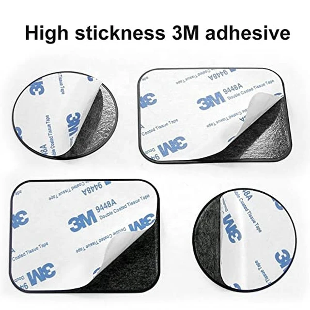 Alt view image 3 of 7 - Replacement Metal Plates Set for Magnetic Car Phone Holders, Wall & Air Vent Mounts, Cases, Magnets. Kit of 4 Black Round Iron Discs Without Holes. 3M Adhesive Backing. Matte Steel Sheets 4 Pack
