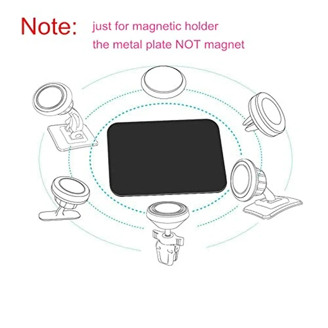 Alt view image 7 of 7 - Replacement Metal Plates Set for Magnetic Car Phone Holders, Wall & Air Vent Mounts, Cases, Magnets. Kit of 4 Black Round Iron Discs Without Holes. 3M Adhesive Backing. Matte Steel Sheets 4 Pack