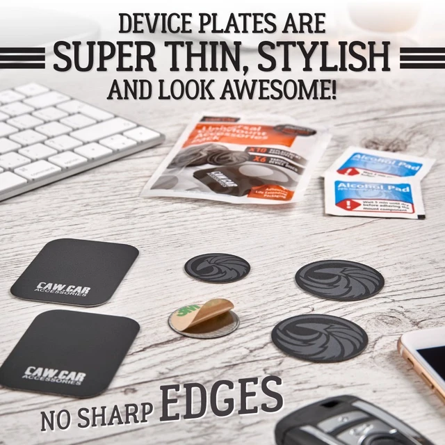 Alt view image 4 of 7 - The Richest Replacement Pack for Any Magnetic Car Mount - PopSocket Compatible Metal Phone Plates (Discs) and 3M Adhesive Stickers in Unique Adhesives Life Extending Packaging