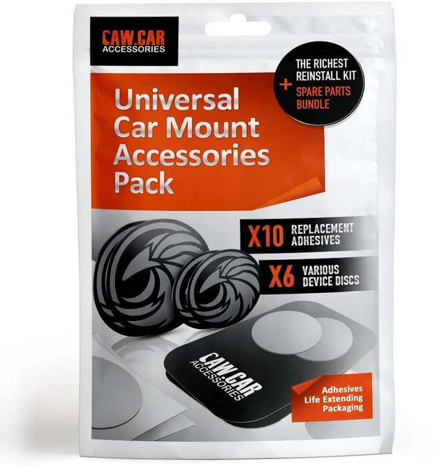 Main image of The Richest Replacement Pack for Any Magnetic Car Mount - PopSocket Compatible Metal Phone Plates (Discs) and 3M Adhesive Stickers in Unique Adhesives Life Extending Packaging