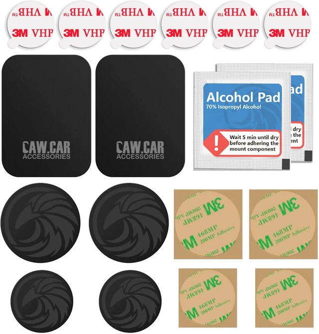 Alt view image 7 of 7 - The Richest Replacement Pack for Any Magnetic Car Mount - PopSocket Compatible Metal Phone Plates (Discs) and 3M Adhesive Stickers in Unique Adhesives Life Extending Packaging