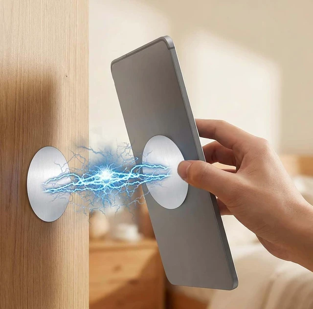 Alt view image 4 of 7 - Phone Metal Plates for Magnetic Car Mount,Metal Plates for Magnetic Phone Holders, Wall, Magnets. Ultra-Thin Steel Cell Phone Case Back Magnet Stickers with Adhesive (Silver,20 Pack)