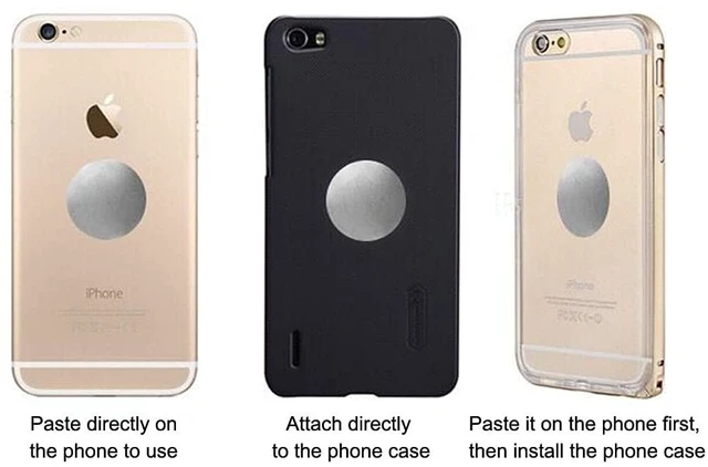 Alt view image 6 of 7 - Phone Metal Plates for Magnetic Car Mount,Metal Plates for Magnetic Phone Holders, Wall, Magnets. Ultra-Thin Steel Cell Phone Case Back Magnet Stickers with Adhesive (Silver,20 Pack)